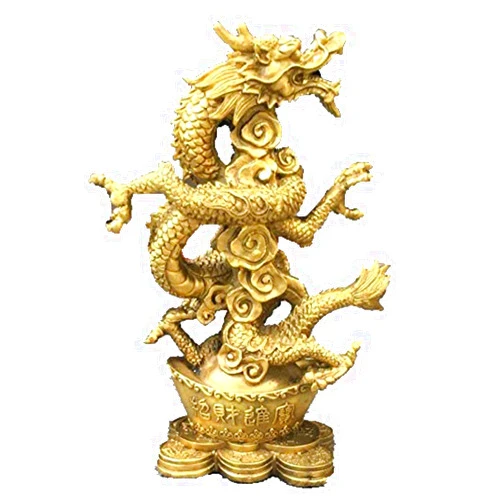 Fashion158 Opening pure Copper Yuan Baolong Ornaments copper Lucky dragon Zodiac Longpanlong Zhaocai town house Wangquan home Feng Shui furnishings