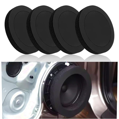 Hirificing 4PCS Speaker Foam Rings 6.5 inch Speaker Baffle Self-Adhesive Door Speaker Foam Enhancer for Enhancing Stereo Audio Sound, Universal Speaker Gasket Car Accessories Bass Blocker Kit