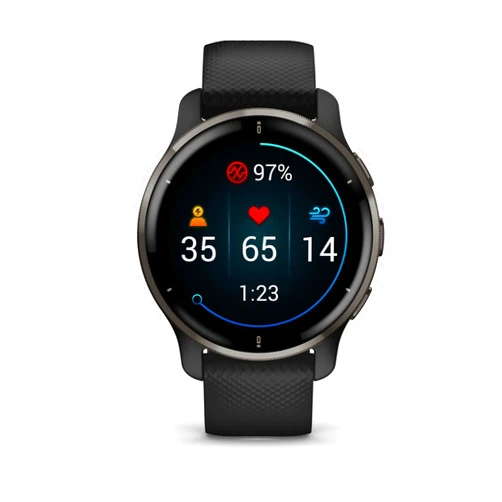 Garmin Venu 2 Plus, GPS Smartwatch with Call and Text, Advanced Health Monitoring and Fitness Features, Slate with Black Band