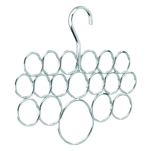 InterDesign iDesign Axis Metal Loop Scarf Hanger, No Snag Closet Organization Storage Holder for Scarves, Men's Ties, Women's Shawls, Pashminas, Belts, Accessories, Clothes, 18 Loops ,0.3