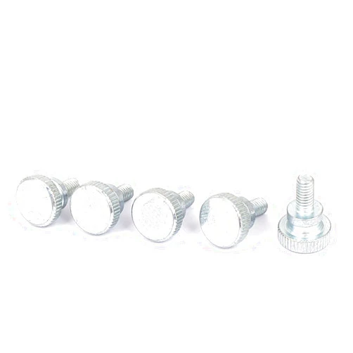 Sourcing map uxcell M4x8mm Zinc Plated Step Hand Screw Flat Knurled Head Thumb Screws Bolts 5 Pcs