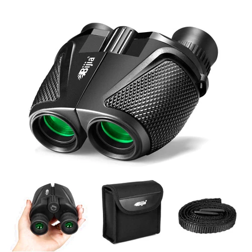 BIJIA 12 x 25 Compact Binoculars for Adults and Kids, Easy Focus Small Binoculars with BAK4 Prism, Large Eyepiece, Waterproof, Low Light Vision for Travel, Hiking, Bird Watching, Hunting, Concerts