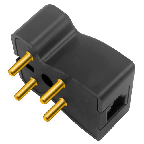 NECABLES 4 Prong Phone Jack Adapter Telephone Adapter Plug 4 Prong Male to RJ11 6P2C Female Black