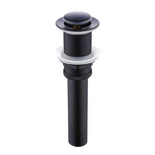 KES Bathroom Sink Drain without Overflow Pop Up Drain Assembly Vessel Sink Stopper Matt Black, S2007D-BK