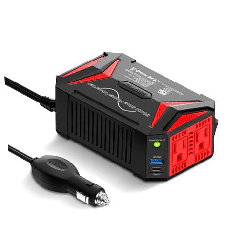 BESTEK 300Watt Pure Sine Wave Power Inverter [30W PD USB-C] Car Adapter DC 12V to AC 110V with QC3.0 USB Ports, Multi-Protection Car Charger Power Inverter for Vehicles