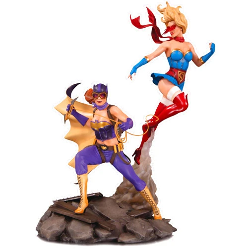 DC Collectibles Bombshells: Batgirl & Supergirl Celebration Statue, Multicolor