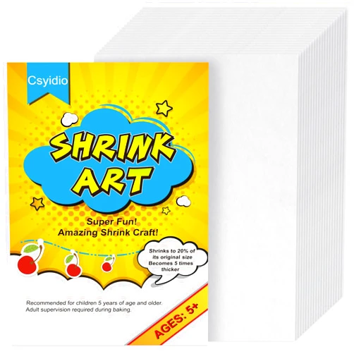 Csyidio 20 Pieces Shrink Plastic Sheets Sanded Shrink Sheets Shrink Films Papers for Making Kids' Creative Craft and Christmas Presents(8 x 11.4 inches / 20 x 29 cm)