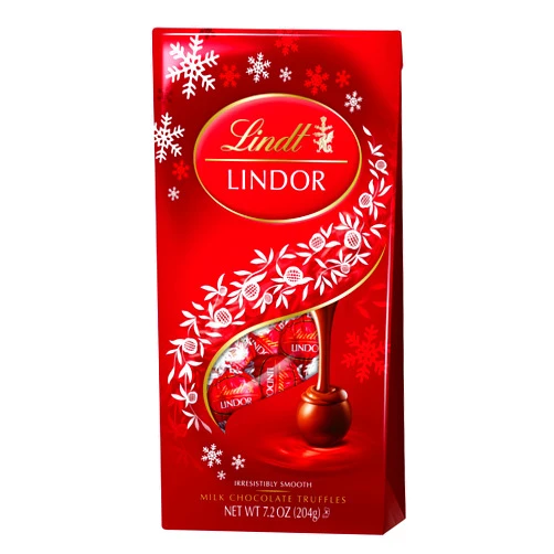 Lindor Lindt LINDOR Milk Chocolate Holiday Truffle 7.2 Ounce