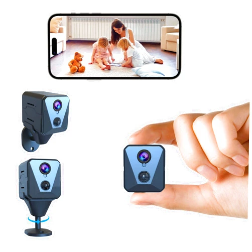 Funstorm 2025 Upgraded Security Camera, 4K HD Mini Nanny Cam for Home with Night Vision, WiFi Indoor Camera, 100 Days Long Battery Life, Motion Detection, Remote Viewing, Wireless Surveillance Cam
