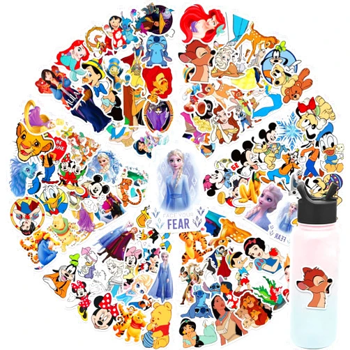 NineGirl 100pcs Cartoon Stickers for Girl,Cute Cartoon Gifts for Kids, Waterproof Princess Decal for Teen Water Bottle, Laptop, Travel Case, Guitar, Phone, Skateboard, Bike, Scrapbook