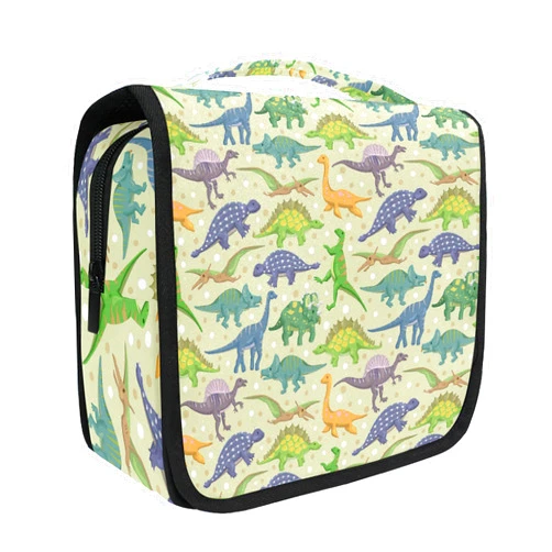 senya Hanging Travel Toiletry Bag Kit Boys Makeup Case Cosmetics Organizer for Men Women (Cute Dinosaur)