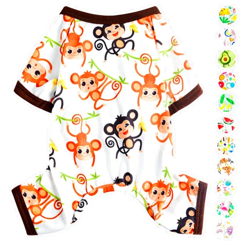 PinkBow Dog Pajamas Pjs Summer Dog Clothes for Small Dogs Boy Girl Puppy Pajamas for Small Dogs Chihuahua Clothes Pet Onesies Doggie Outfits Jammies, Medium