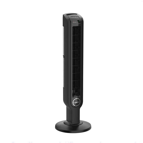 Lasko Oscillating Tower Fan, Remote Control, Timer, Dark Mode, 4 Speeds, for Bedroom, Living Room, and Office, 36”, Black, T36511, Large