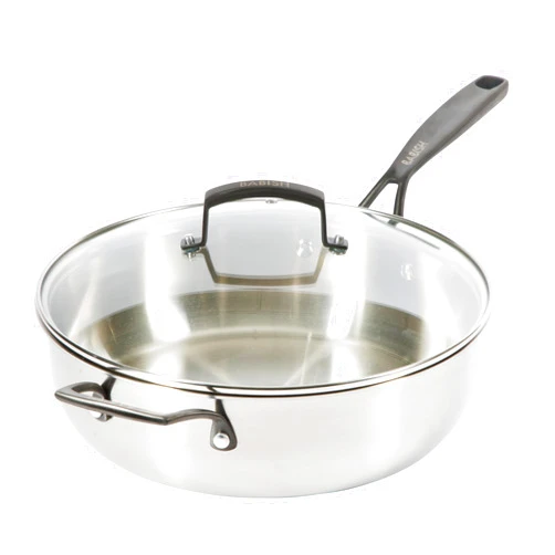 Babish 5-Qt Stainless Steel Sauté Pan with Lid – Heavy Duty Nonstick-Ready, Oven & Induction Safe, Everyday Kitchen Cookware