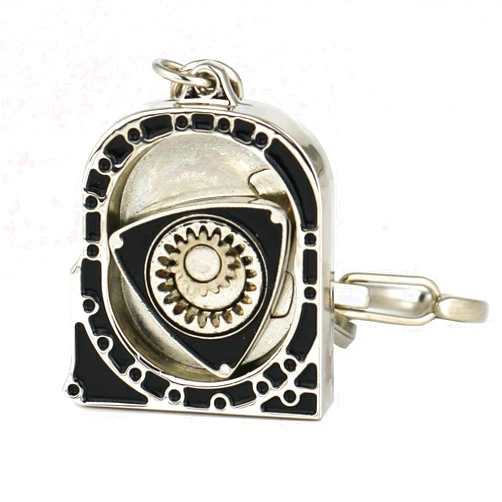 maycom® New Rotor Keychain HOT Auto Parts Model Polished Silver Engine Rotary Keyring Key Ring Chain Keyfob Key Holder