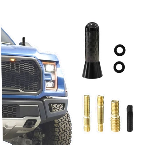 HAOBO Car Antenna, Radio Antenna, Auto Antenna, Car Audio & Video Antennas, Carbon Fiber Antenna, Short Aluminum Antenna, Universal Vehicle Accessories for AM/FM Radio Reception Fits for Most Cars (Black)