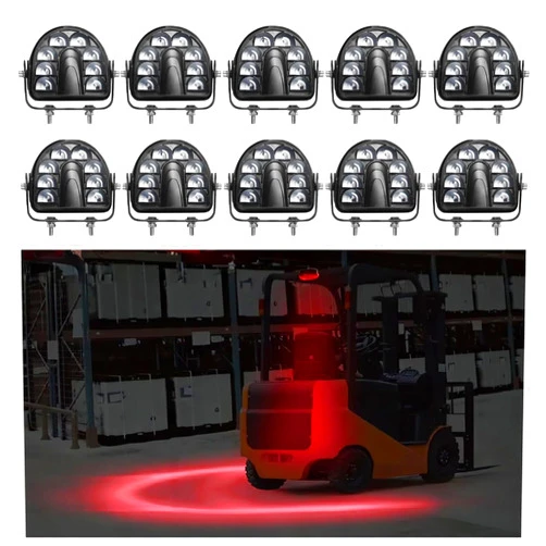 ONERAY 10Pack Forklift Safety Light Red Arc LED Warning Light Warehouse Pedestrian Warning Arch Zone Spotlight 20W DC10-80V for Truck Security Indicator Spotlight Brightness (New)