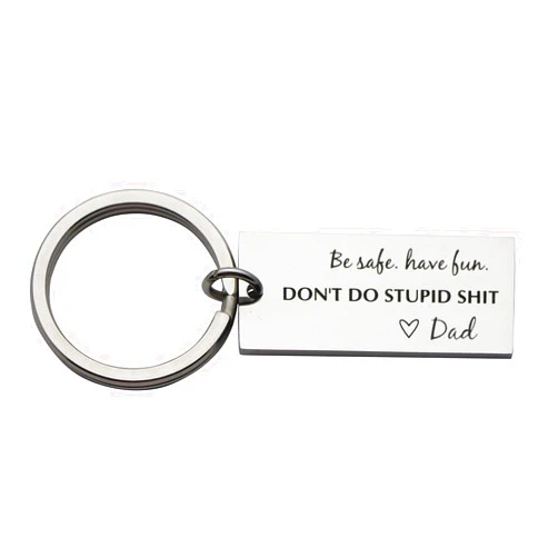 Beeshion Funny Gift for Kids Don't Do Stupid Shit Keychain New Driver Gift Be Safe Keychain Gift for Teenagers