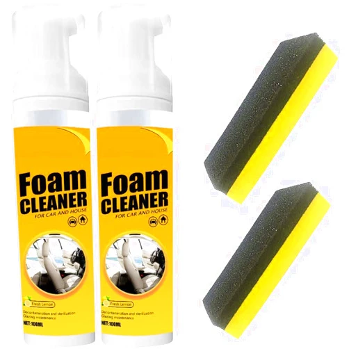 MISEDI 2PCS Foam Cleaner,Magic Cleaning Foam Spray for Car，Car Magic Foam Cleaner, Car Seat Upholstery Strong Stain Remover, All-Purpose Household Cleaners for Car and Kitchen (100ML)