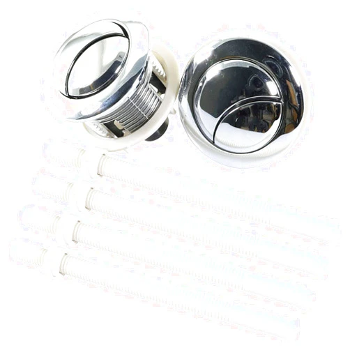 SQXBK Toilet Button 2PCS 38mm Dual Push Toilets Flush Button Toilet Tank Button with Thread Diameter Silver For Water Valve