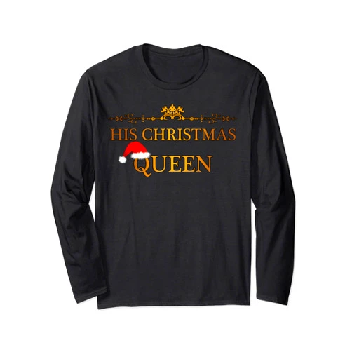 The Christmas Couples Lovely Story Artwork Funny Couple Matching Tee Her-His Christmas Queen-King 2Pcs Long Sleeve T-Shirt