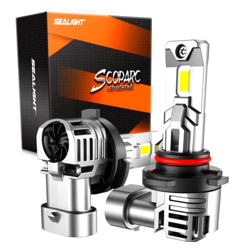 SEALIGHT H10/9145/9140 Fog Light Bulbs, 6500K Cool White with Fan Super Brighter Fog Lamps DRL Replacement for Trucks Cars, Plug-N-Play, Non-polarity, Pack of 2