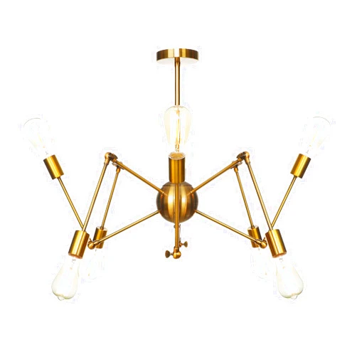 YCWG Sputnik Chandelier, Adjustable Modern Gold Pendant Lights Fixture, Industrial Vintage Hanging Ceiling Light for Kitchen Island(Bulbs Included),8 lights