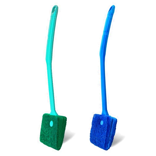 Humyeam Aquarium Cleaning Brush - 2 PCS Fish Tank Cleaning Brush Double-Sided Sponge Brush Long Handle Fish Tank Scrubber for Aquariums and Home