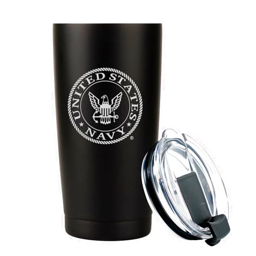 Military Gift Shop 20oz Insulated Steel US Navy Tumbler, Double-Walled USN Coffee Mug | Navy Gifts Sailors | Disabled Vet Owned Business | Navy 20oz Tumbler