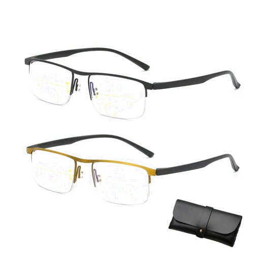 DENERASS Yiffany IntelliReaders Glasses, Outfany IntelliReaders, Titanium Progressive Far and near Dual-Use Reading Glasses