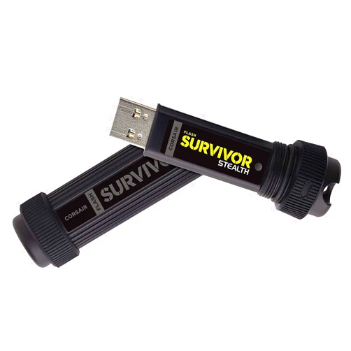 Corsair Flash Survivor Stealth 128GB USB 3.0 Flash Drive, Black