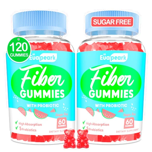 Euapeark 2 Packs - Fiber Gummies for Adults, Probiotics and Prebiotic Fiber Gummies for Women & Men, with Inulin, Fos and Chicory Root, for Regularity, Digestion & Gut Health - Vegan, Sugar Free, 120 Counts