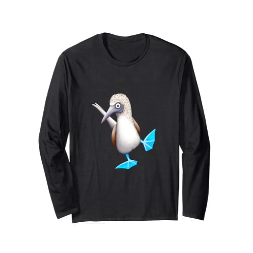 Skizzenmonster Quirky Seabird Gifts Funny Dancing Bird Blue Footed Boobies Long Sleeve T-Shirt