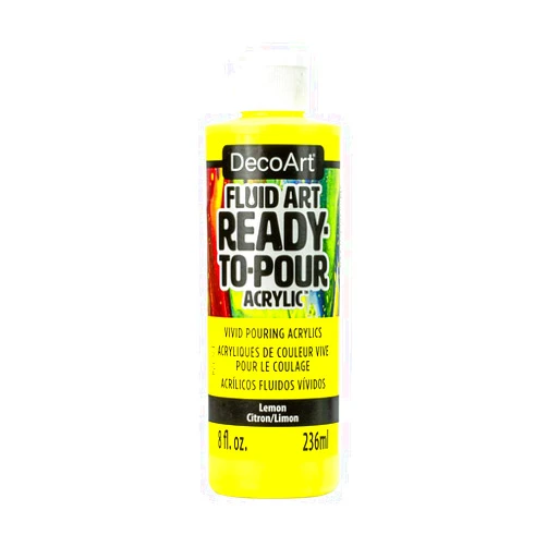 DecoArt Deco Art DecoArt FluidArt Ready-To-Pour Acrylic Paint 8oz-Lemon