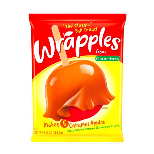 Concord Foods Wrapples Caramel Apple Wraps, Easy Caramel Treats at Home - Includes Wraps and Sticks for Delicious Apples! 6.5 oz (Pack of 1)