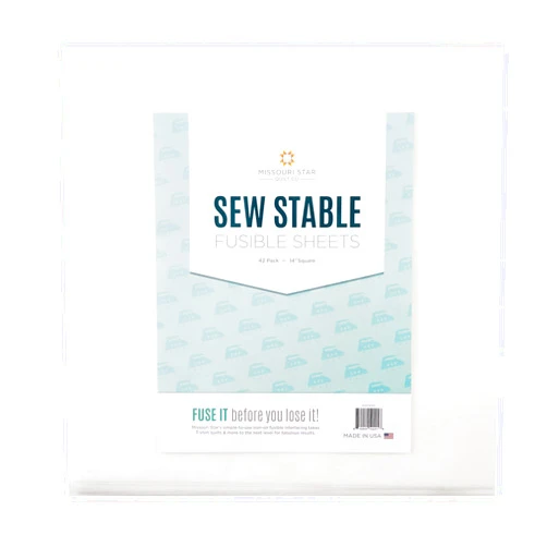 MISSOURI STAR QUILT CO. Missouri Star Fusible Interfacing Sheets, 42 Pack - Medium Weight Iron On Interfacing for Quilt Making and Sewing Projects - 14” Fabric Stabilizer Squares
