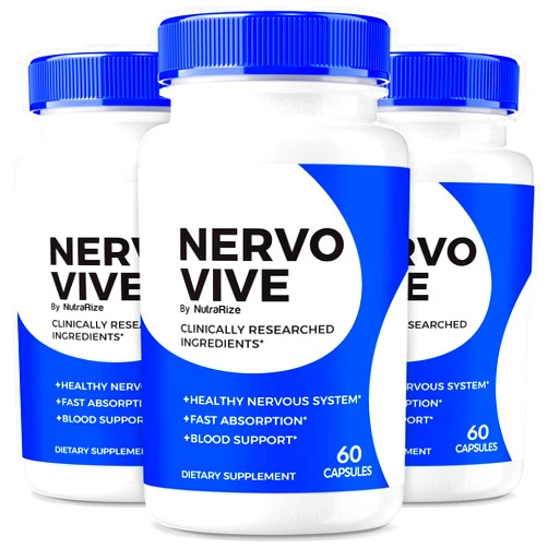 NutraRize (Pack of 3) NervoVive – Original Nervo Vive Nerve Health Support Formula, Total Nerve Care with Natural Ingredients for Comfort & Signal Function | NervoVive24 Easy-to-Take Daily Pills (180 Capsules)