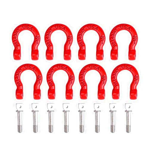Haosie 8PCS RC Car Metal Tow Shackle, RC Car Trailer Buckle, RC Winch Accessories for Climbing Crawler Car, Compatible with SCX10 CC01 D90 D110 TF2
