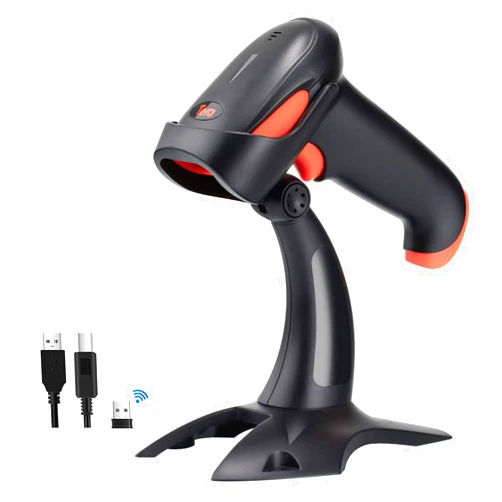 Tera Wireless 2D QR Barcode Scanner with Stand, 3 in 1 Compatible with Bluetooth & 2.4GHz Wireless & USB Wired Barcode Reader Handheld Bar Code Reader HW0001