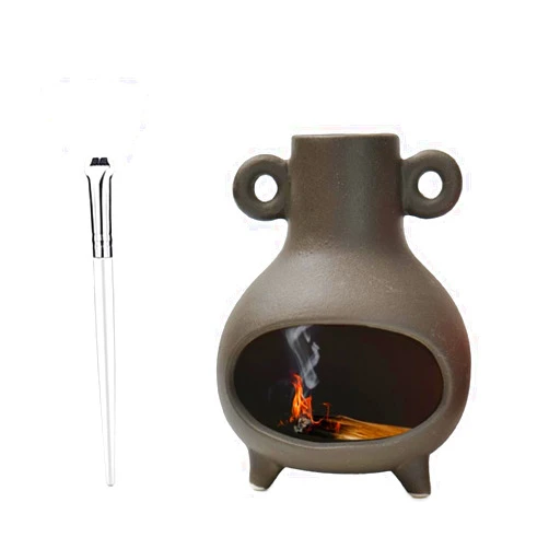 Sixbaola Palo Santo Holder Burner, Ceramic Incense Holder, Chimneys Sage Holder for Meditation Decor,Yoga Room(Set01)