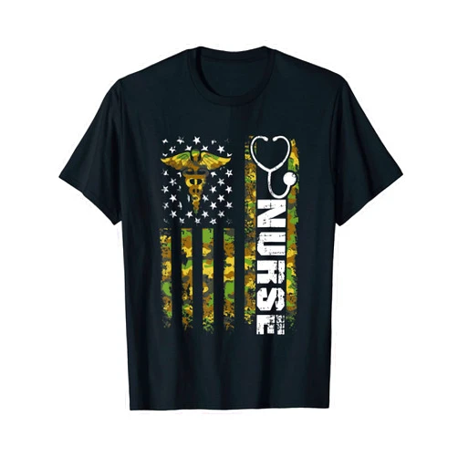 American Flag Camouflage Nurse 4th Of July American Flag Camouflage Nurse Patriotic 4th Of July T-Shirt