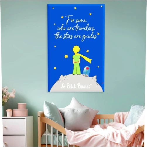 EGD The Little Prince Picture Frame I Acrylic Art Decorations for Kids Bedroom I The Little Prince & Star Acrylic Frame I Wall Decor for Boy & Girl I Wooden Stand for Wall (Wide 12