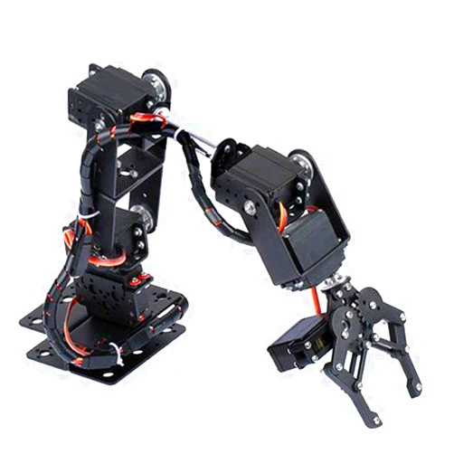Luqeeg Mechanical Arm, 6DOF Robot Arm, Full Metal Programmable Robot Mechanical Arm Clamp Claw Kit, Desktop Manipulator Robot with Feedback of Servo Parameter, Industrial Robot Parts