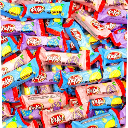Sweetsome Kit Kat Miniatures Milk Chocolate Wafer Easter 150 Pieces - Individually Wrapped - Bulk Candy Pastel Colors - 2 Pound (Pack of 1)