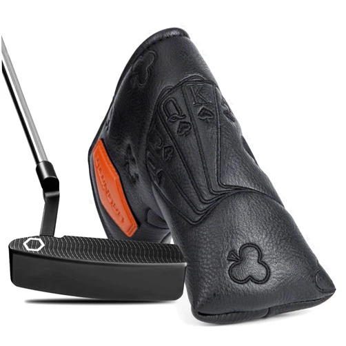 BAIRBRE Golf Putter Covers Black Poker Mallet Putter Headcovers Blade Putter Cover Golf Headcover Leather Golf Club Covers with Magnetic Closure for Most Brand