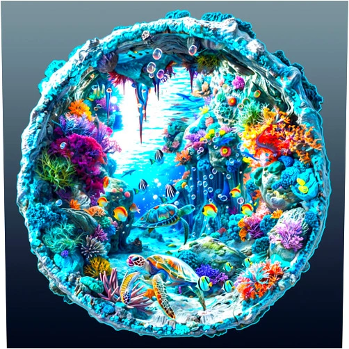 Jigfoxy Wooden Puzzle for Adults, 3D Visual Ocean Wooden Jigsaw Puzzles for Adult, Unique Animal Shape Wood Cut Puzzles, Christmas Thanksgiving Gifts for Friends Family (S-8.5 * 8.5in-100pcs)