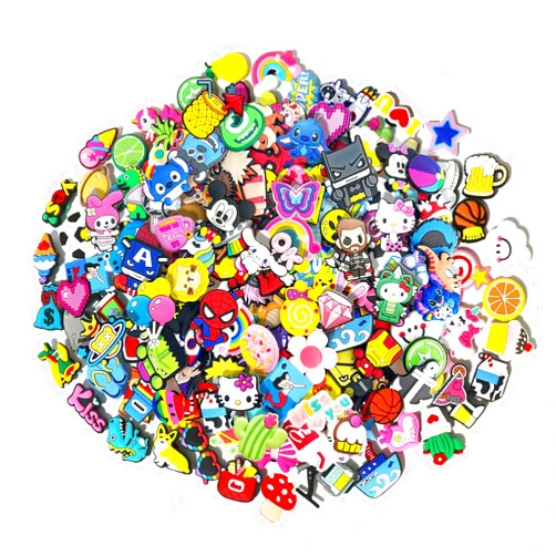 CXPHT 35,50,100 Pcs Random PVC Shoe Charms,Garden Shoes Cute Shoe Charms Wristband Bracelet Decoration with Different Designs Shape for Girls,Boys and Adult Party Gift