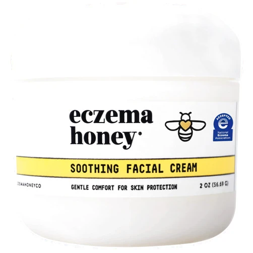 ECZEMA HONEY Soothing Facial Cream - Eczema Lotion for Face, Eyelids, Lips, and More - Natural Dry Skin Repair (2 Oz)