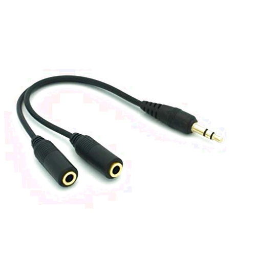 PHONIL 3.5mm Headset Headphone Splitter Earbuds Audio Jack Y Adapter Dual Port Black for Amazon Fire HD 10, 8, Kindle DX, Fire, HD 6, 7, 8.9, HDX 7, 8.9