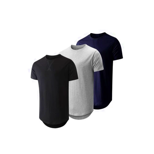 JMIERR Mens 3 Pack Cotton Hipster Hip Hop Longline Crewneck T-Shirt